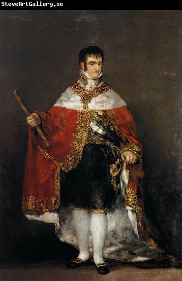 Francisco de Goya Portrait of Ferdinand VII of Spain in his robes of state